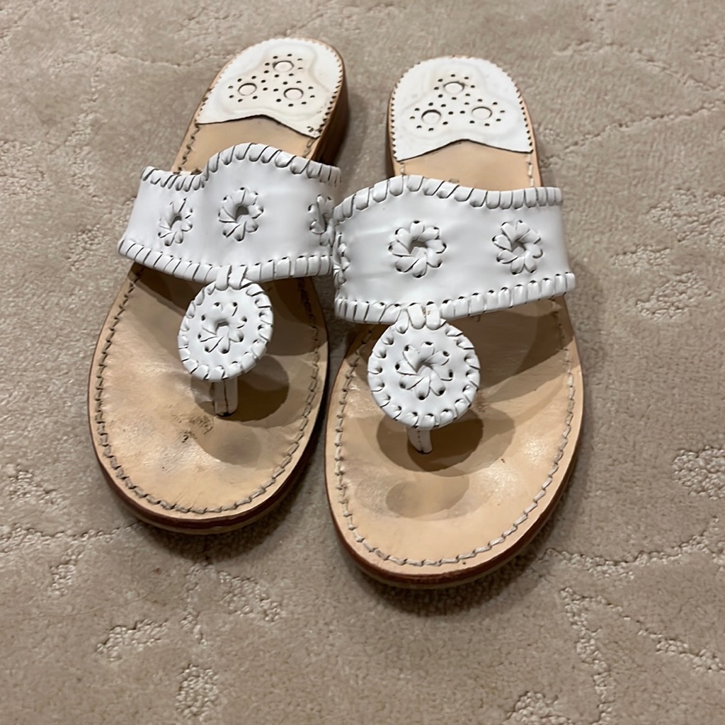 White Jack Rogers Jack Sandals